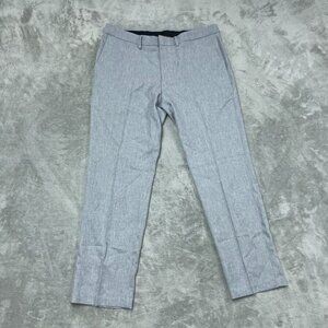 Haggar Mens Straight Fit Comfort Dress Pants Gray 36x30 Polyester a1421